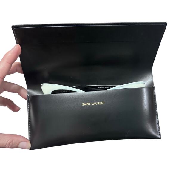 New Auth. Saint Laurent White Frame Cat Eye Sunglasses 51 mm - Picture 9 of 11